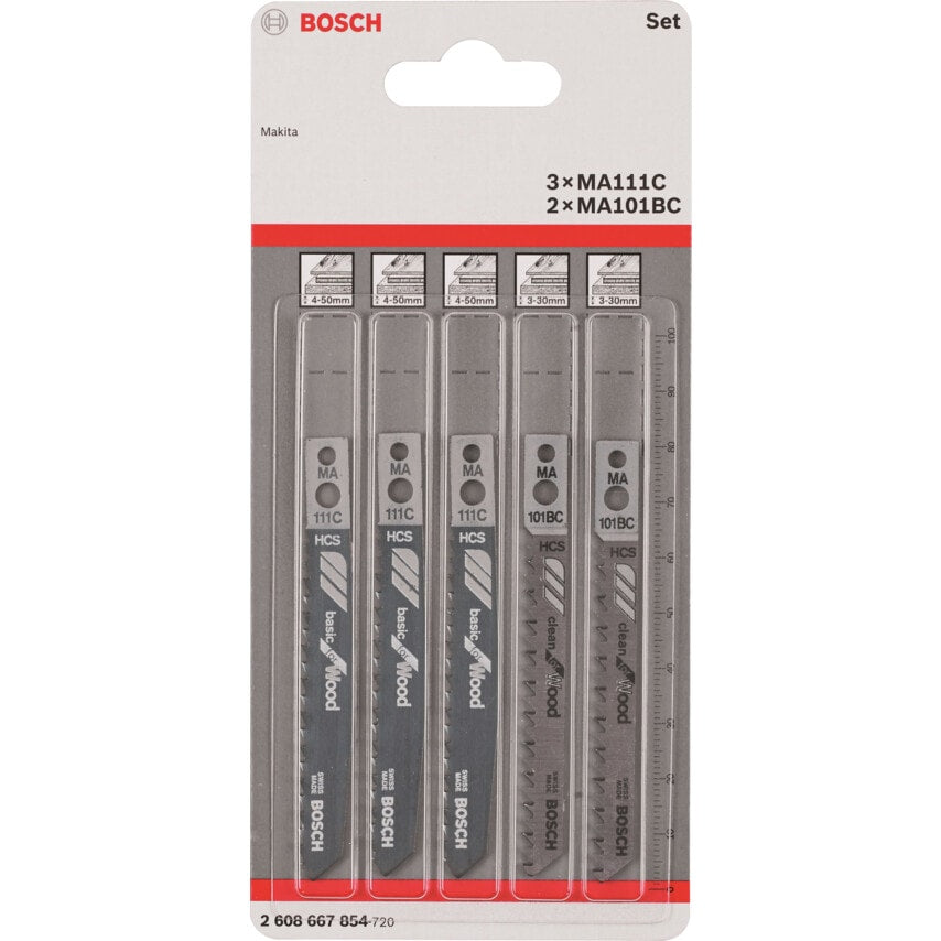 Jigsaw Blades, for Wood, Pack of 5