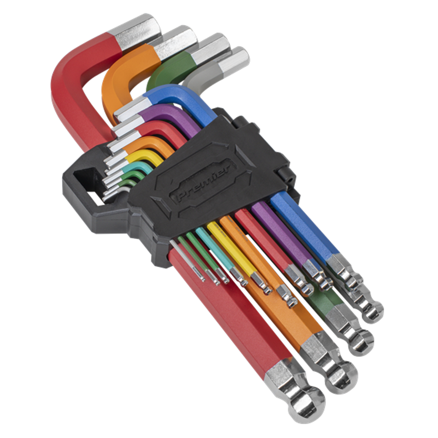 Jumbo Ball-End Colour-Coded Anti-Slip Hex Key Set - 13 Piece
