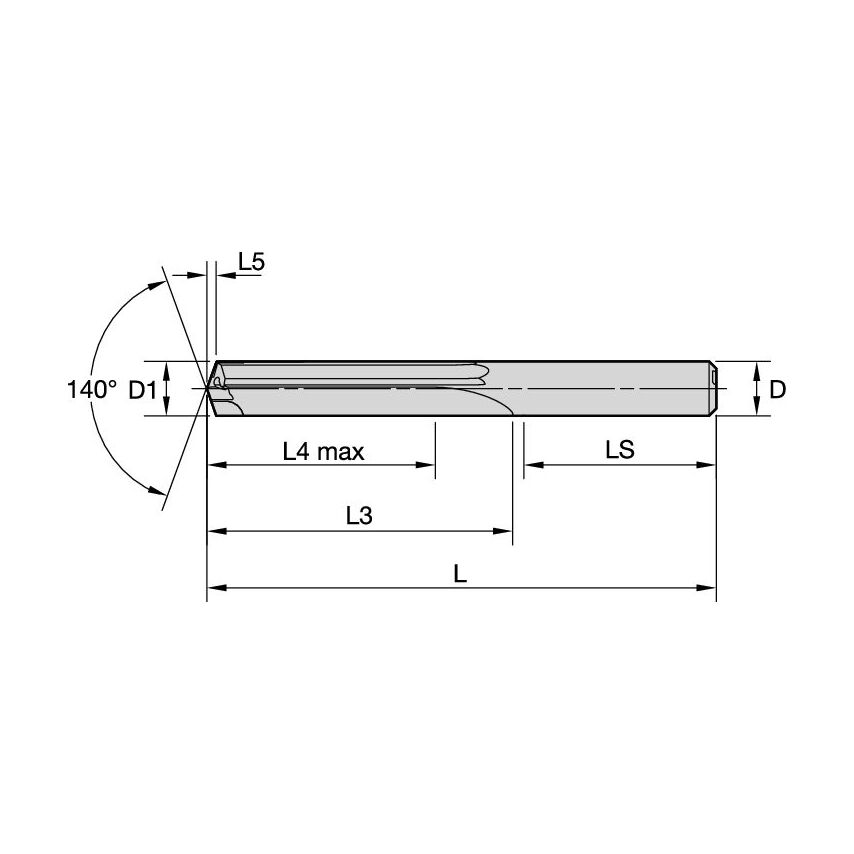 K467A02500SP PCD Drill Corner Tipped 140 DE