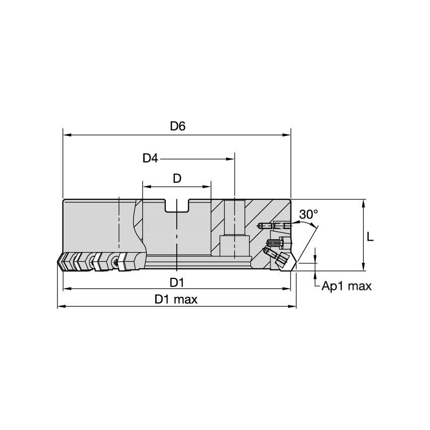 K500B123LF60HN09CA2 Hexacut Inch Mill D=5 Z=12+3