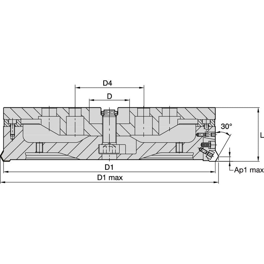 K500B123LF60HN09CA2 Hexacut Inch Mill D=5 Z=12+3
