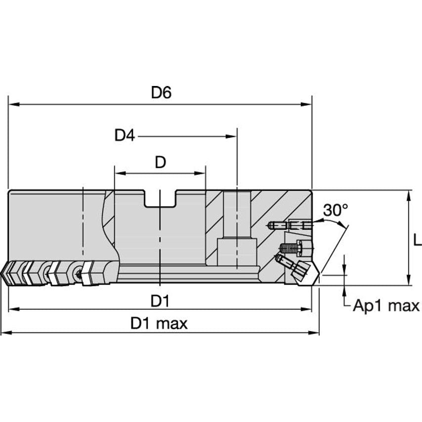 K500B123RF60HN09CA3 Hexacut Inch Mill D=5 Z=12+3