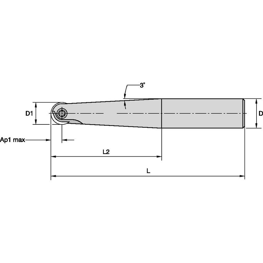 KDMB0750R748A075ST KDMB Ball Nose Steel Body Tapere