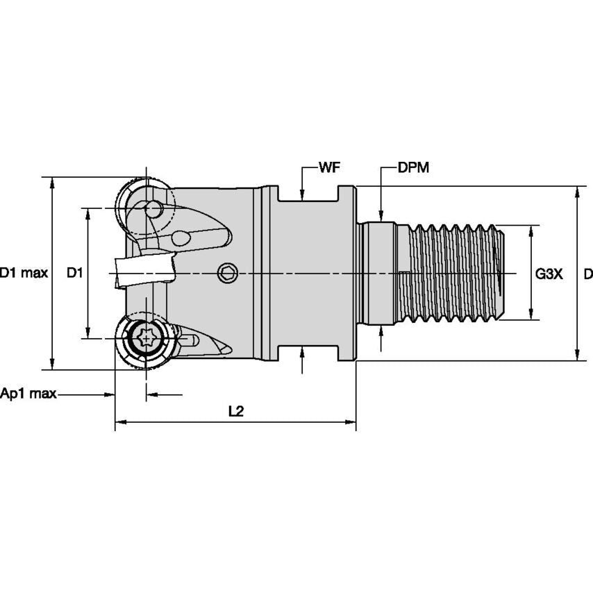 KDR32Z04M16RN10 Rodeka IC10 D=32 Z=4 Screw-On