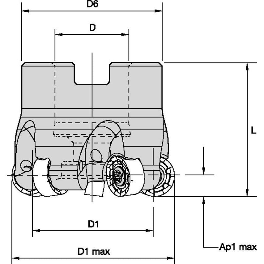 KDR63Z06S22RN16 Rodeka IC16 D=63 Z=6 Shell Mil
