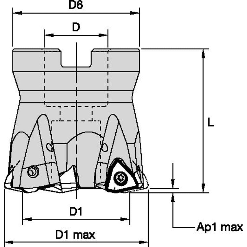 KF2X50Z05WO09 High Feed Cutter D=50 Z=5 SHEL