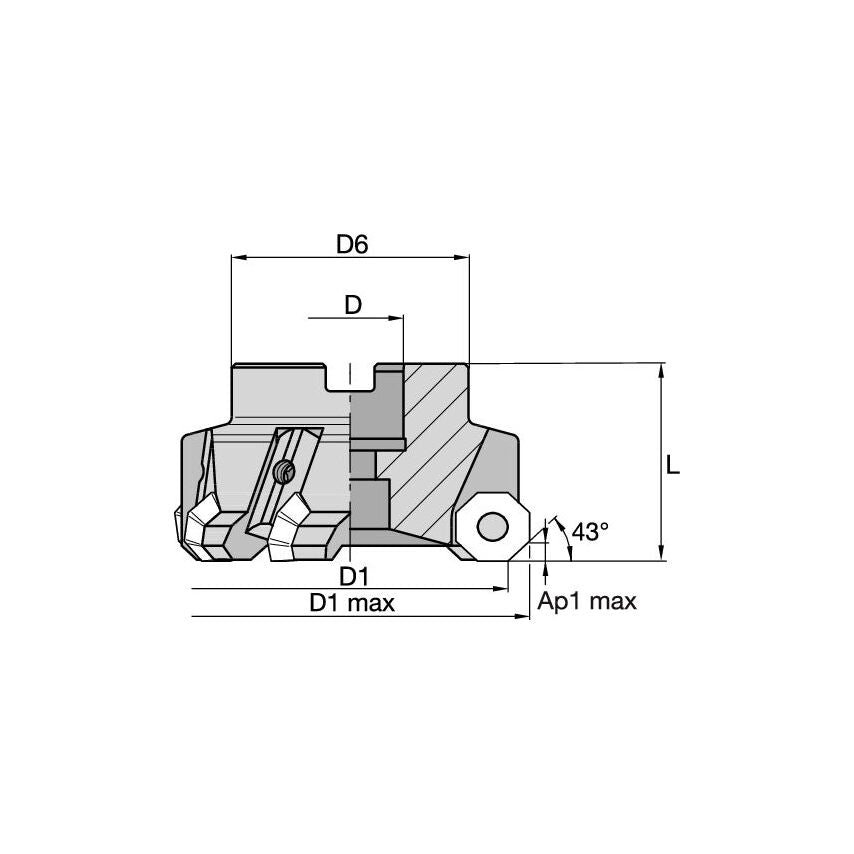 KFSR250OF6445M3 KSOM Shell Mill D=2.5" Z=5
