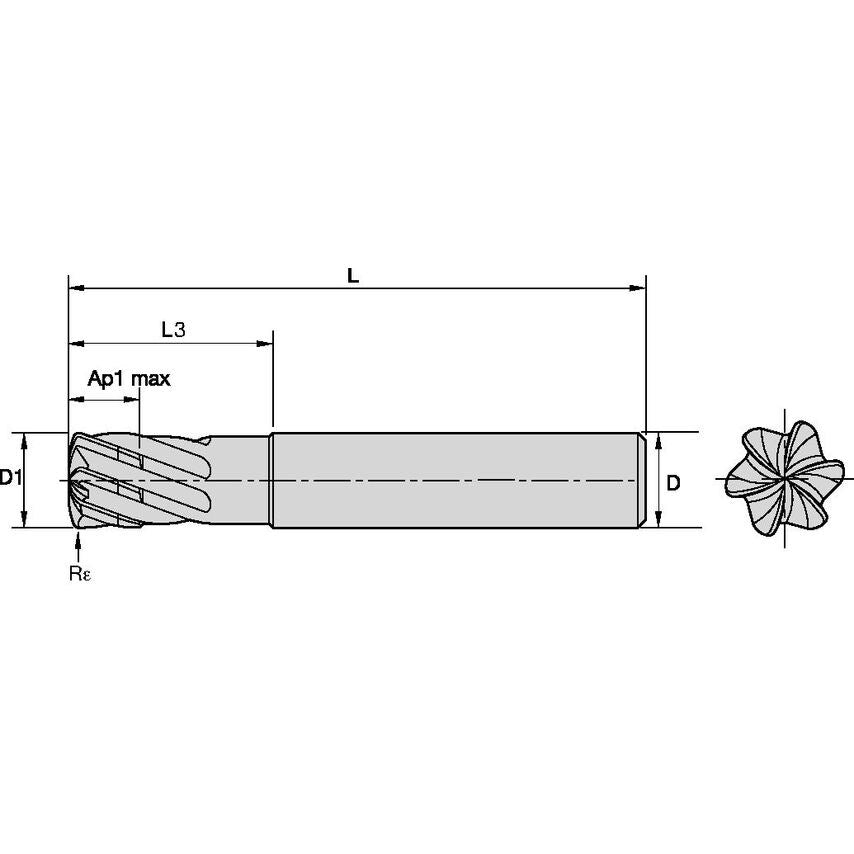 KHDA0750J6ANA End Mill KENFEED H 3/4X3/4X7/1