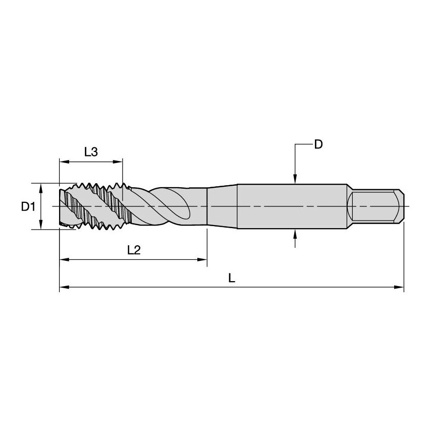 KHSST28774 Tap Bottom SPFL 6-32 Nc H3 2FLT