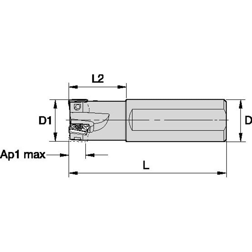 KIEX80R100AD1604 Indexable End Mill NGE A 1 Diameter