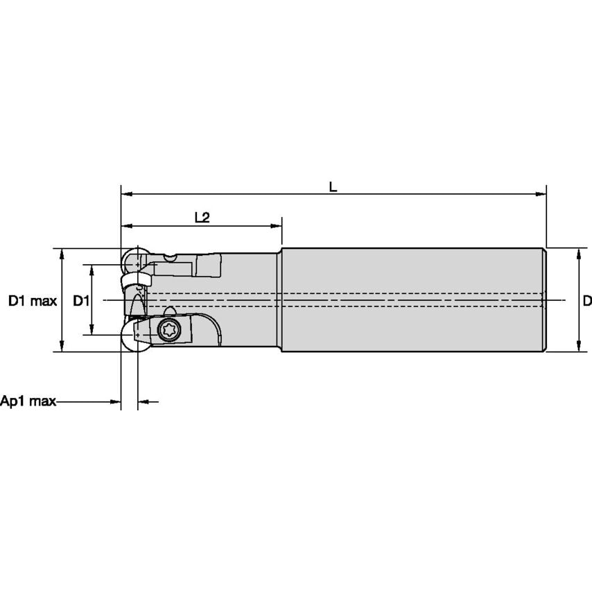 KIPR125RP43540 Integral Shank KENDEX End Mill
