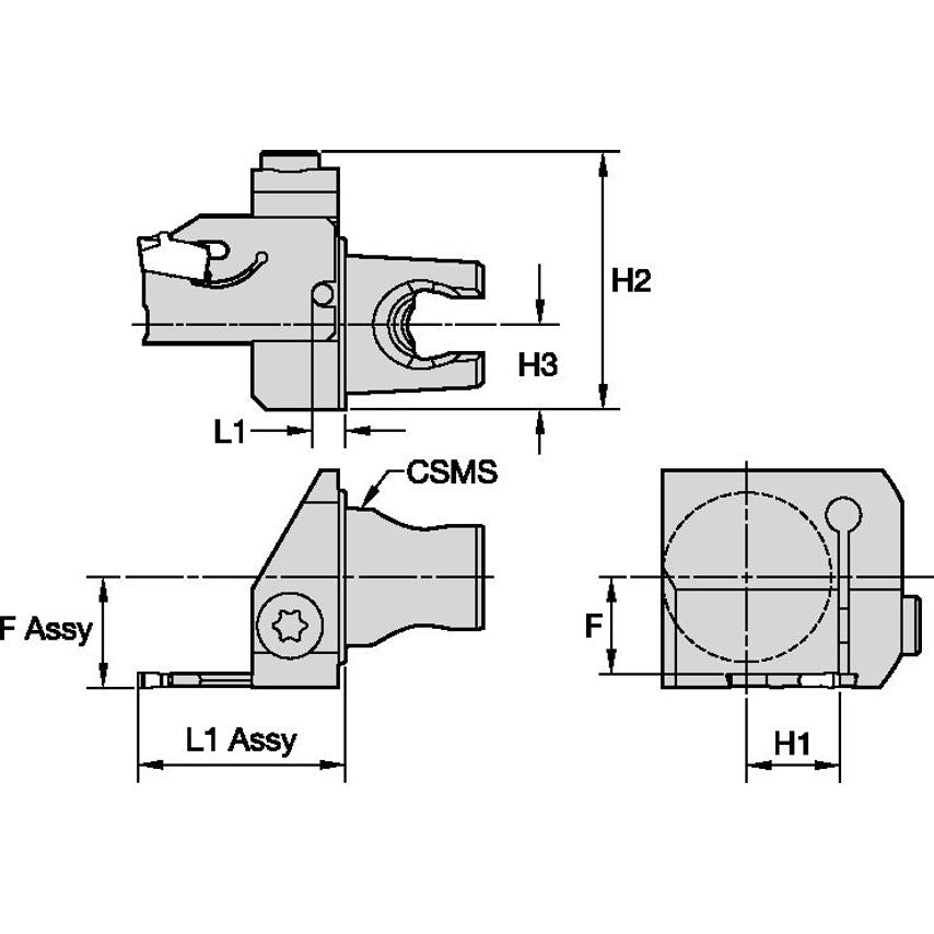 KM25BSR KM25 Cut-Off Side Mount RH A2B