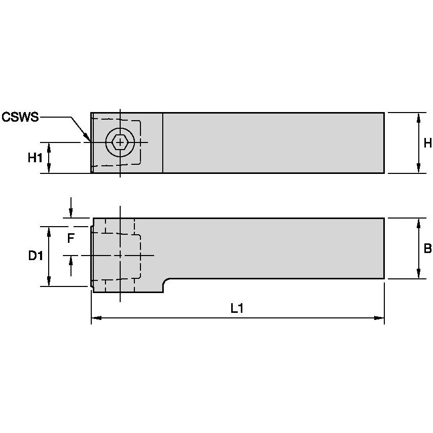 KM25RCM16382 KM25 Square Shank RH 1.0" X 1.