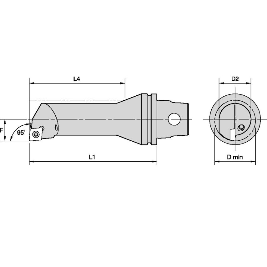 KM32TSS12DSCLPR06 KM32 Steel Bor Bar 95 Screw C