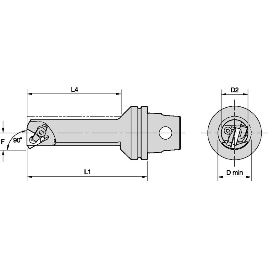 KM32TSS20FLSER16 KM32 Steel Boring Bar 90 RH L