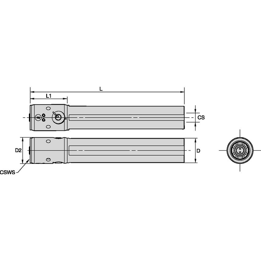 KM40CL2NSS24236 KM40 Loc II Round Shank 1-1/2
