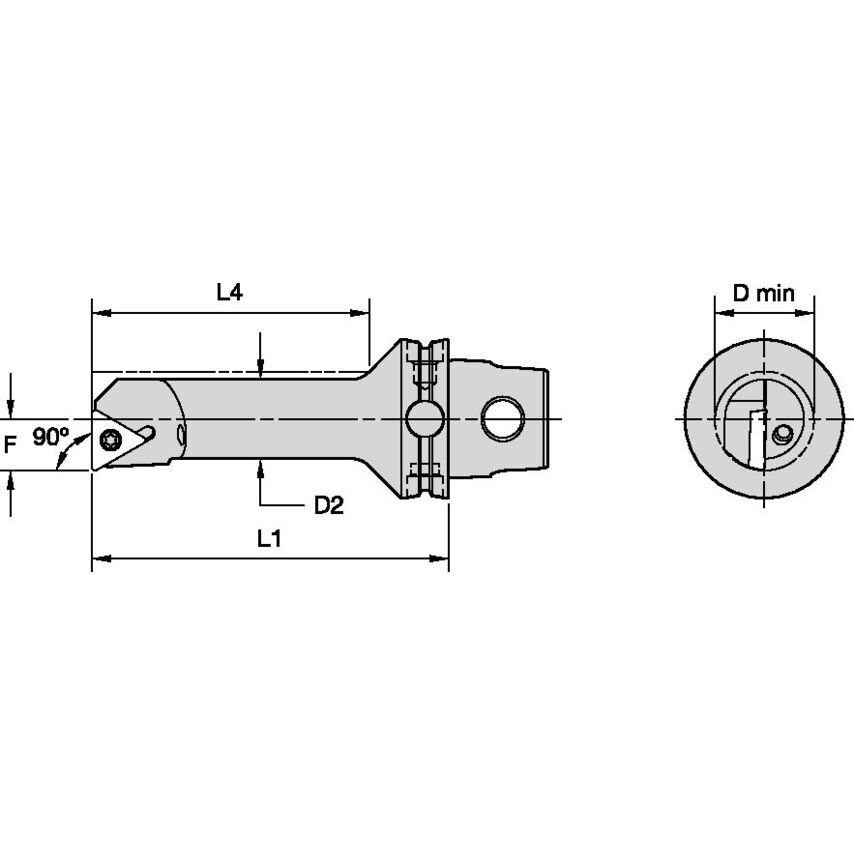 KM40TSS20GSTFPL16 KM40 Steel Bor Bar 90 Screw T