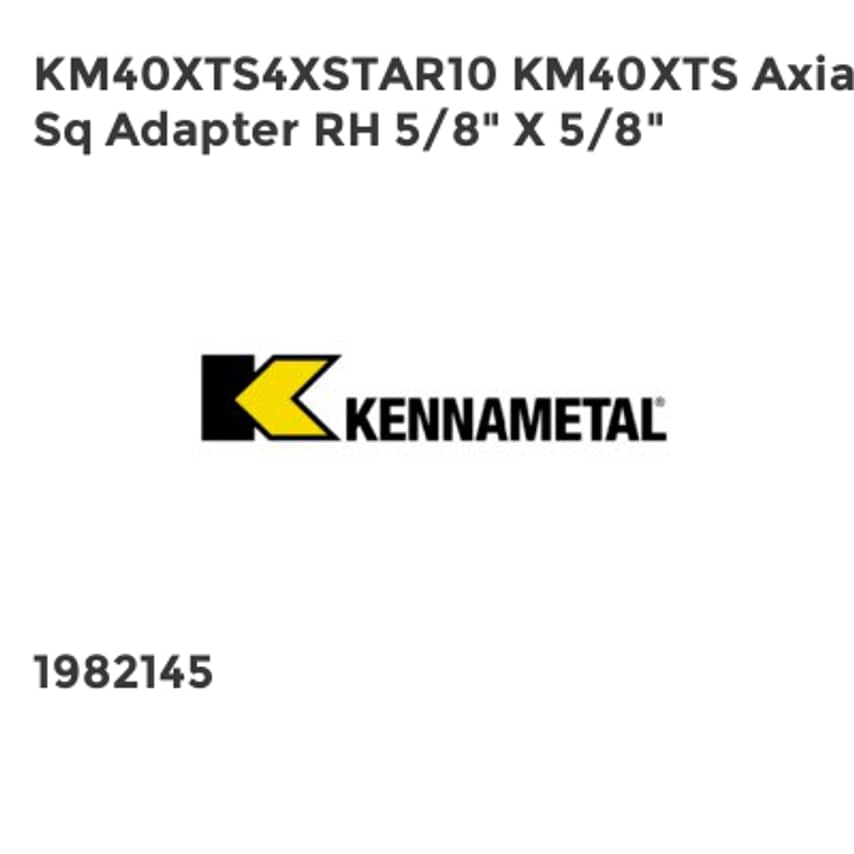 KM40XTS4XSTAR10 KM40XTS Axial Sq Adapter RH 5/8" X 5/8"