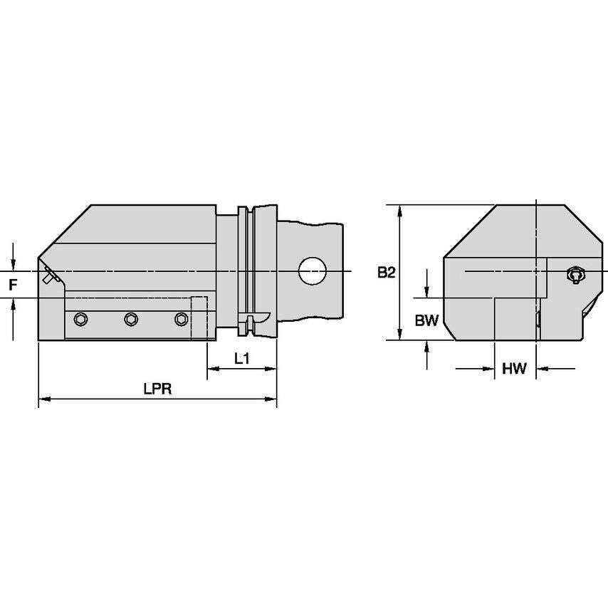 KM4X100STAL3232M KM4X100 Sq Shank LH Axial Moun
