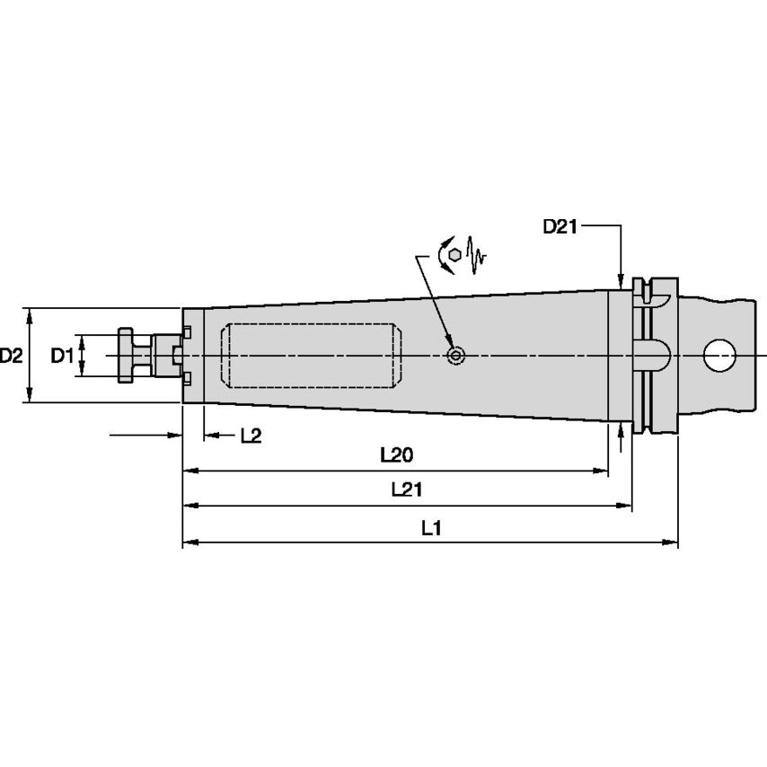 KM4X100TDSMC1251300 KM4X100 Tunable Shell Mill Adaptor