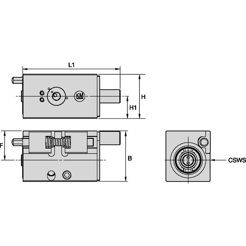 KM50CL2SR2575M KM50 Loc II Square Shank RH 70