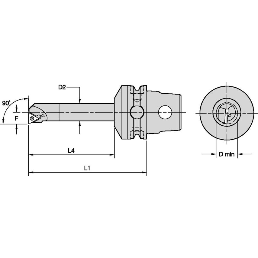 KM50TSE16JSTFPR11 KM50 Carb Bor Bar 90 Screw TP