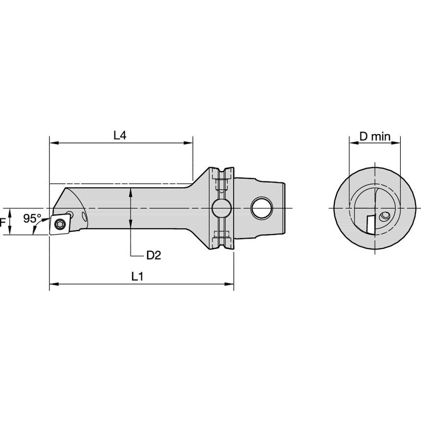 KM50TSS25JSCLPR09 KM50 Steel Bor Bar 95 Screw C