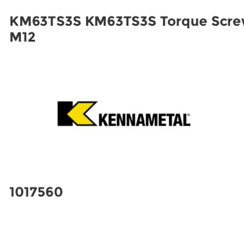 KM63TS3S KM63TS3S Torque Screw M12