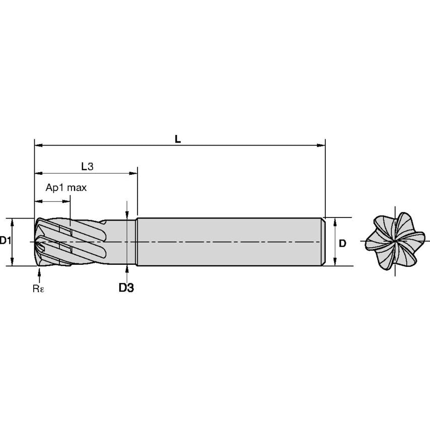 KMDA0250J6ANA End Mill KENFEED M 1/4X1/4X5/3