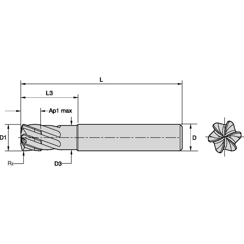 KMDA0800A6ANA End Mill VHM KENFEED M 8X8X6X7