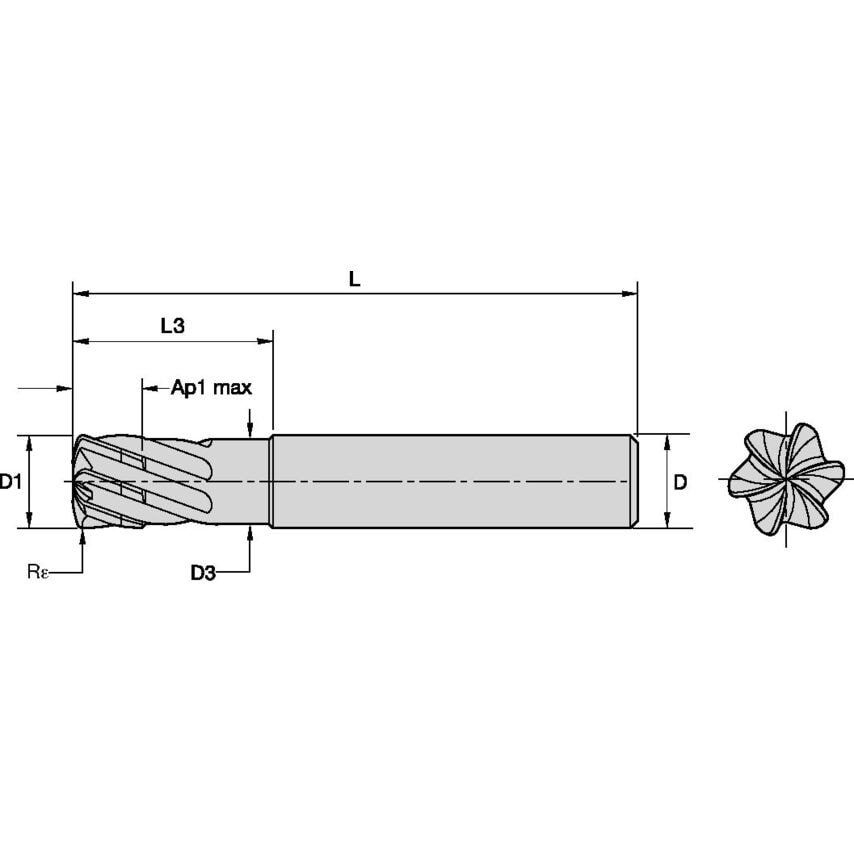 KMDA1200A6ANA End Mill VHM KENFEED M 12X12X9