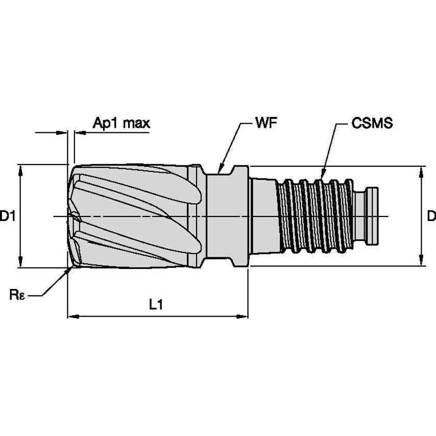 KSDB1600X6BQX End Mill D-l KENFEED Ti 6F 16X