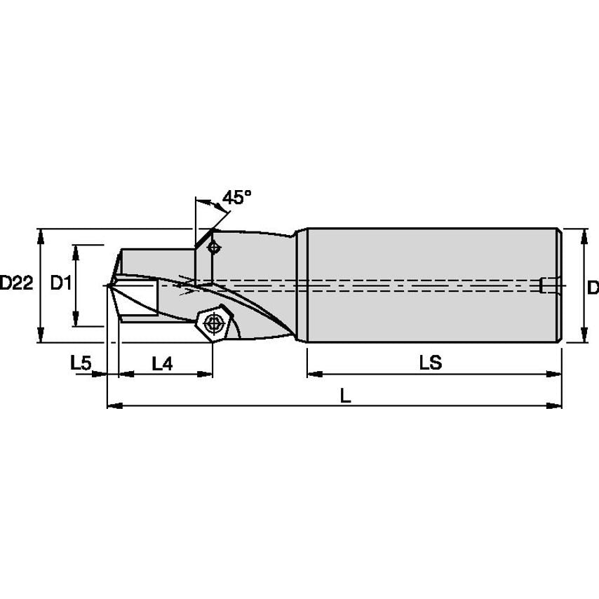 KSEM0625R1SS075F45 KSEM Chamfering Tool 1XD .625-
