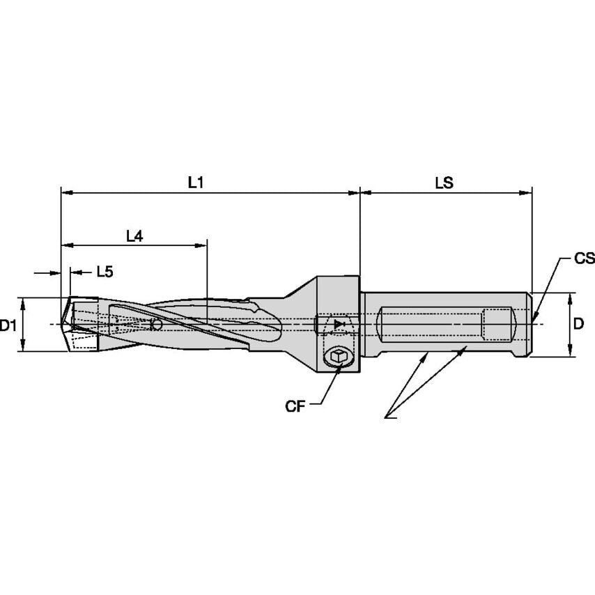 KSEM0813R3SSF100 KSEM Drill W/Flange 0.813DIA 3