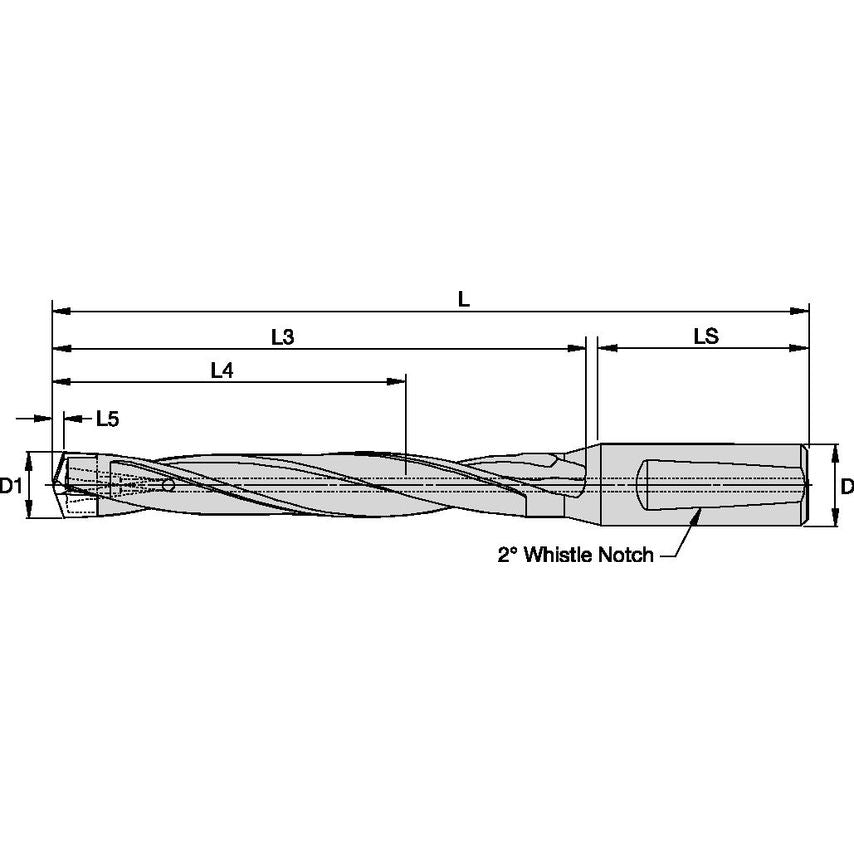 KSEM155R10WN20M Drill Body 10 x D, DIAMETER=15