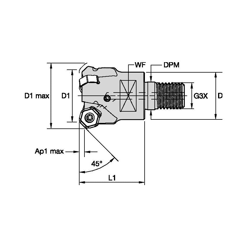 KSHR032D04M16HN06 Dodeka Mini 45 Screw-On Em D=3
