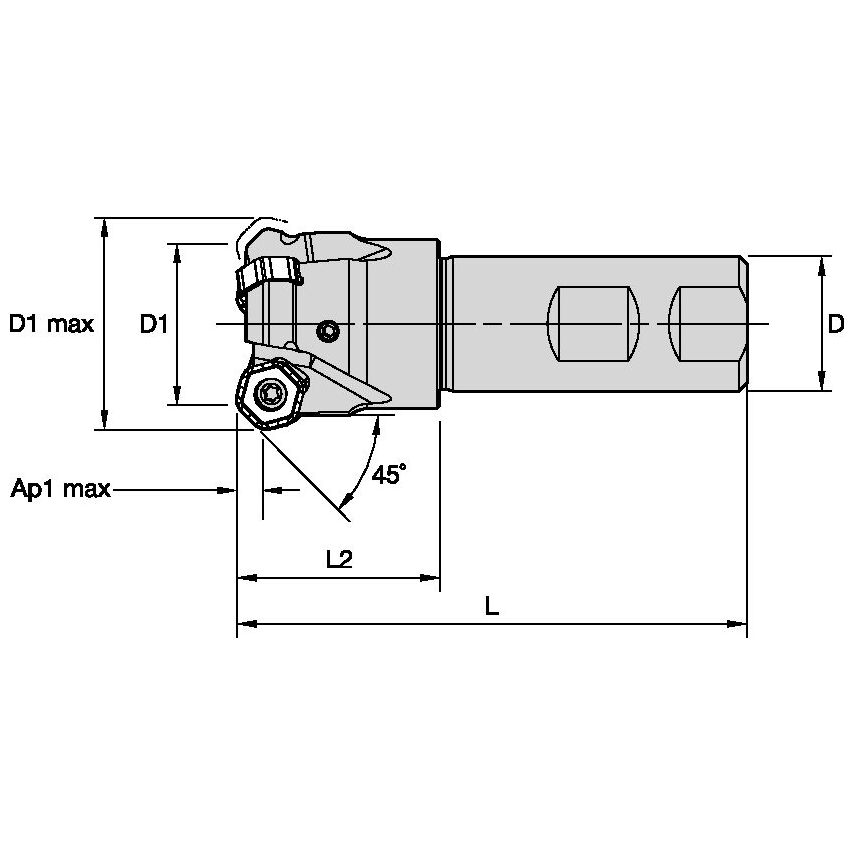 KSHR125D04W100HN06 Dodeka Mini 45 Weldon End Mill