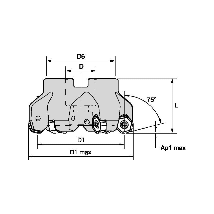 KSHRHF150HN43F3 Dodeka Mini HF 75 Shell Mill