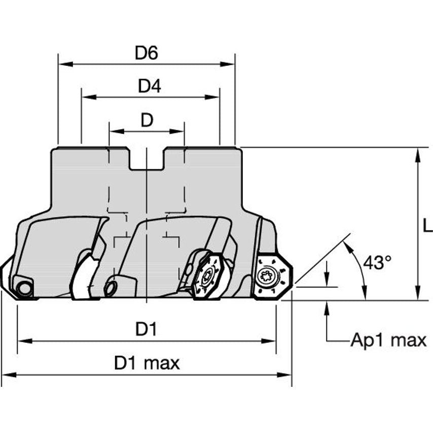 KSOM160R12OF07 KSOM Shell Mill D=160 Z=12