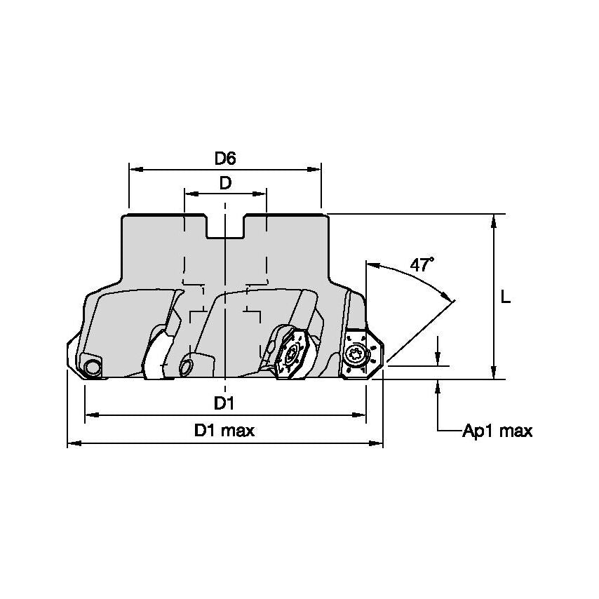 KSOM400OF5345M5 KSOM Mini Shell Mill D=4" Z=7