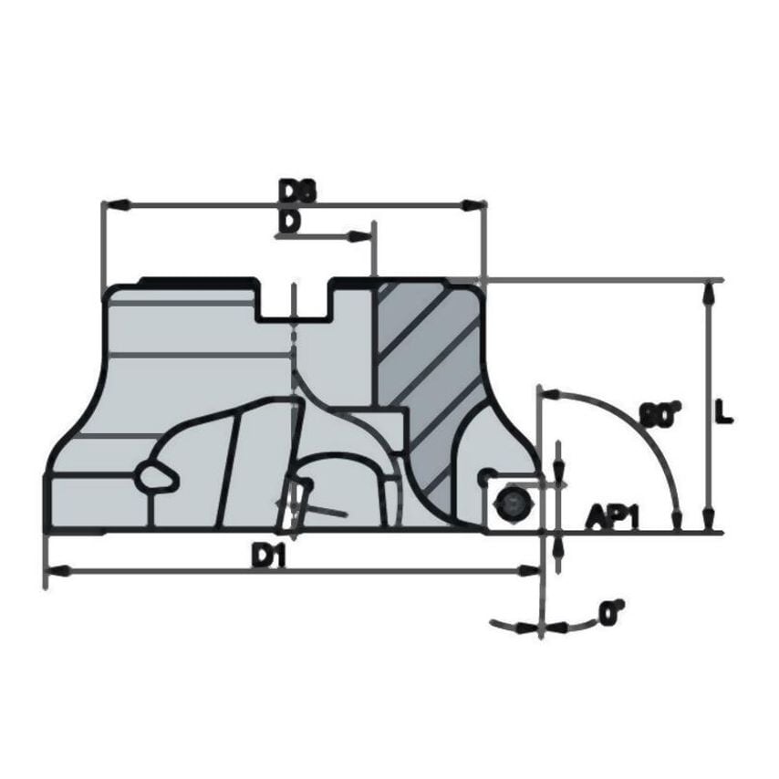 KSSH500SD430M0806 Kssm Highfeed D=5 Z=8 Shell Mill SD43