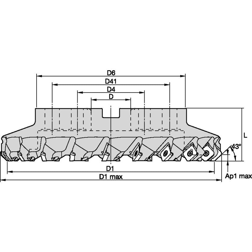 KSSM1000SE2045C10 Kssm 45 Shell Mill D=10" Z=18