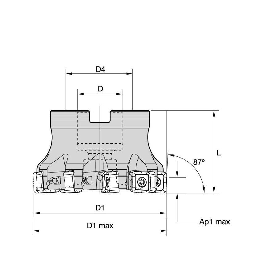 KSSM87D063Z07SN12 Kssm 8+ Shell Mill D=63 Z=7