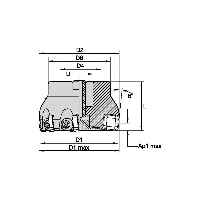 KSSR250SN434M3 KSSR 6 Shell Mill D=2.5" Z=9