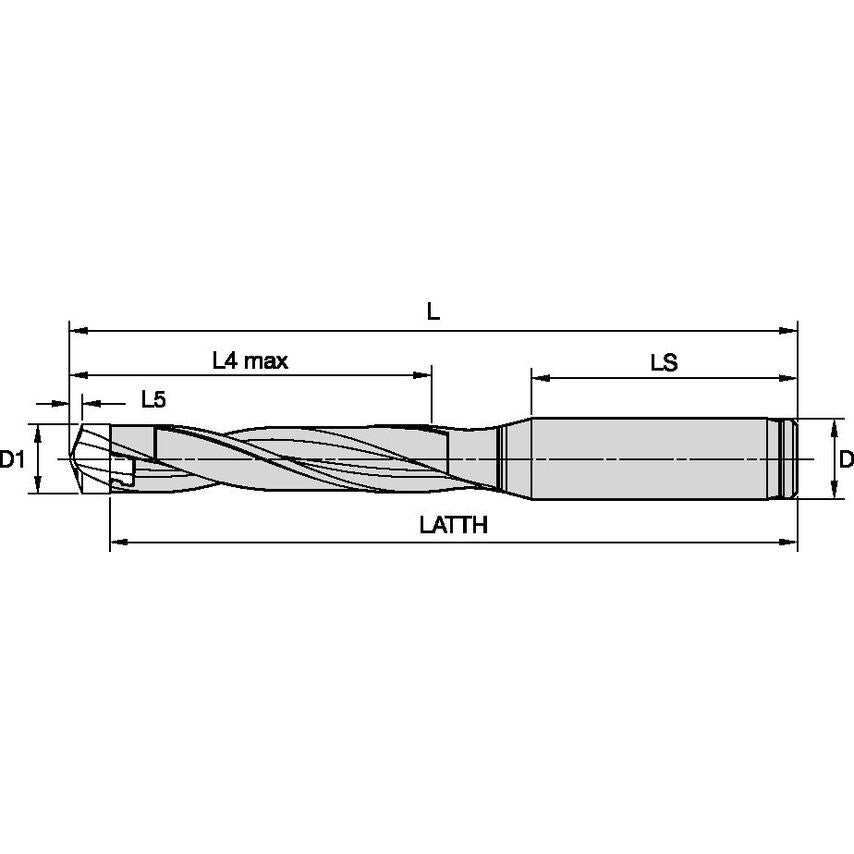 KTFS0237R05SS031 KTFS Drill Body Ansi Stainless Steel 5 x D .23