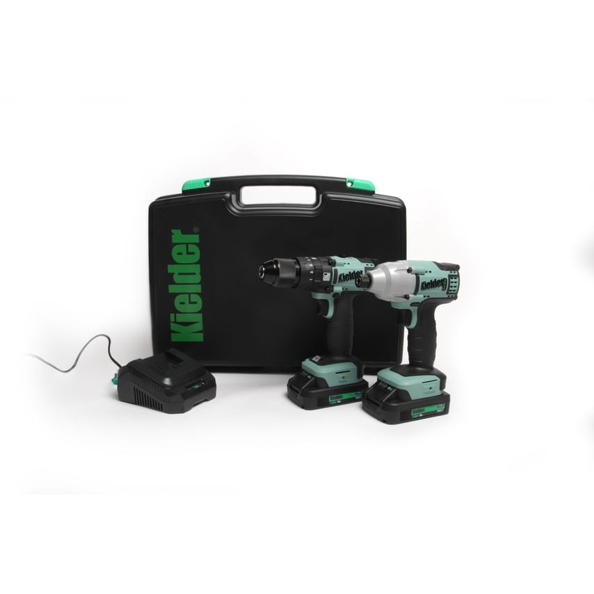 KWT-TPK-01 Duo Twin Pack 18V Brushless Combi Drill, Impact Driver 2 x 2.0AH Li-ion Kit