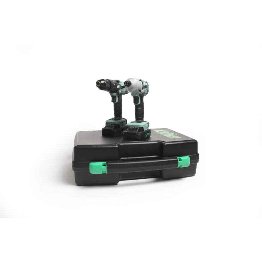 KWT-TPK-01 Duo Twin Pack 18V Brushless Combi Drill, Impact Driver 2 x 2.0AH Li-ion Kit