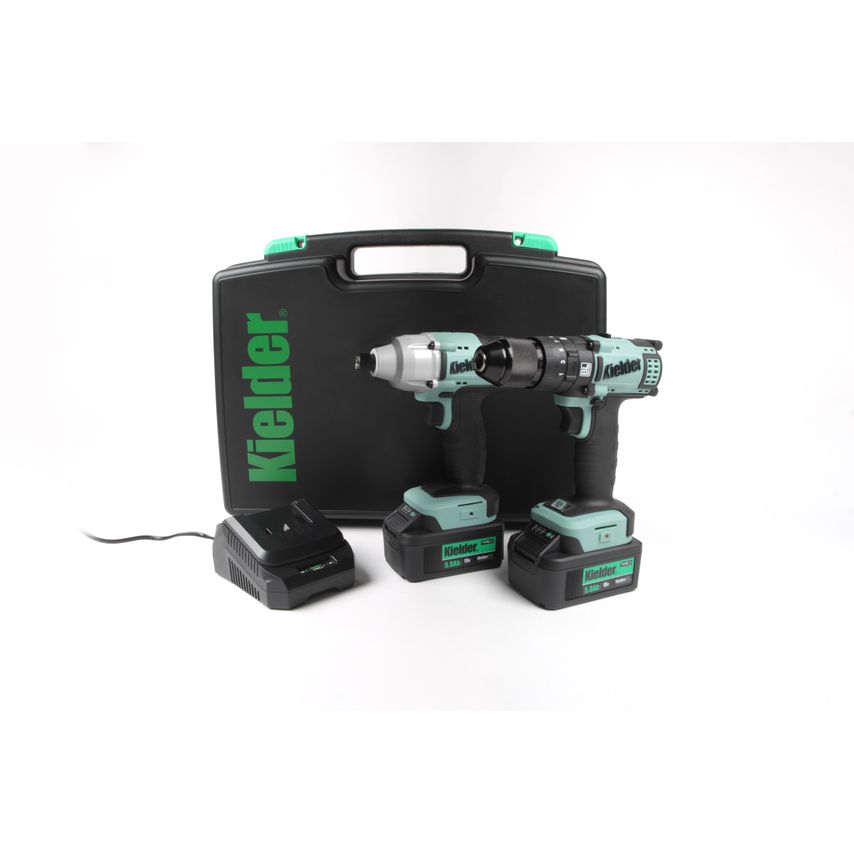 KWT-TPK-03 Duo Twin Pack 18V Brushless Combi Drill, Impact Driver 2 x 5.0AH Li-ion Kit