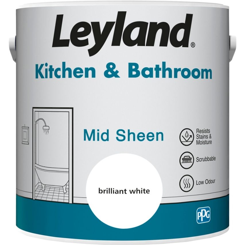 Kitchen & Bathroom Mid Sheen 2.5L Brilliant White
