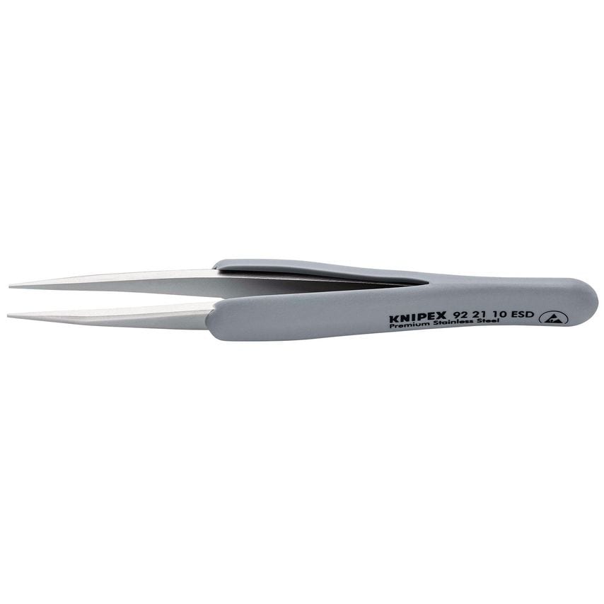 Knipex 92 21 10 ESD Precision Tweezers with Rubber Handles ESD 123mm